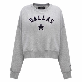NFL DALLAS COWBOYS CLASSIC WOMEN'S CREWNECK (HEATHER GREY)