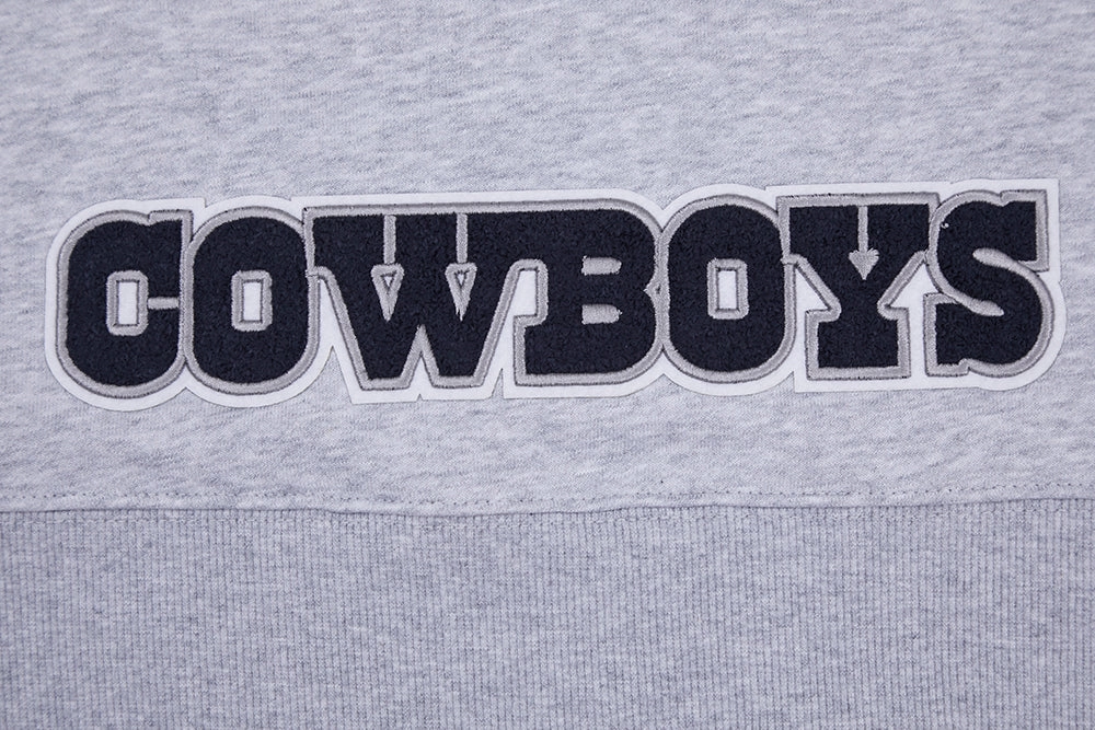 NFL DALLAS COWBOYS CLASSIC WOMEN'S CROPPED PULLOVER HOODIE (HEATHER GREY)