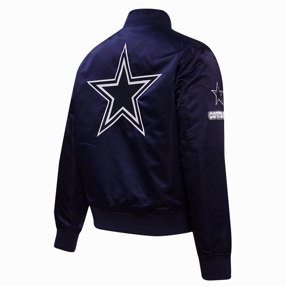 NFL DALLAS COWBOYS CLASSIC WOMEN'S SATIN JACKET (MIDNIGHT NAVY)