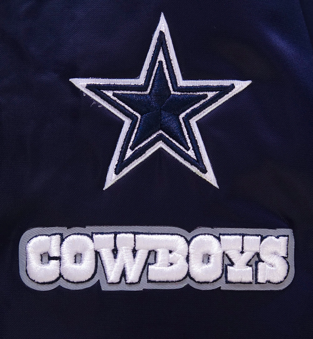 NFL DALLAS COWBOYS CLASSIC WOMEN'S SATIN JACKET (MIDNIGHT NAVY)