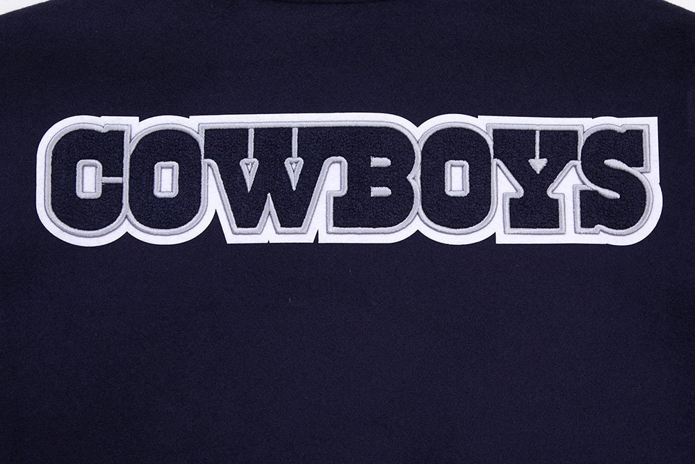 NFL DALLAS COWBOYS CLASSIC WOOL MEN'S VARSITY JACKET (MIDNIGHT NAVY/WHITE)