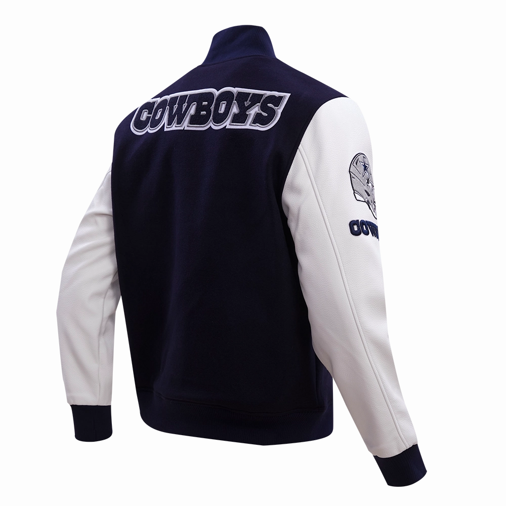 NFL DALLAS COWBOYS CLASSIC WOOL MEN'S VARSITY JACKET (MIDNIGHT NAVY/WHITE)