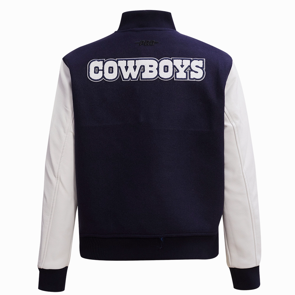 NFL DALLAS COWBOYS CLASSIC WOOL WOMEN'S VARSITY JACKET (MIDNIGHT NAVY/WHITE)