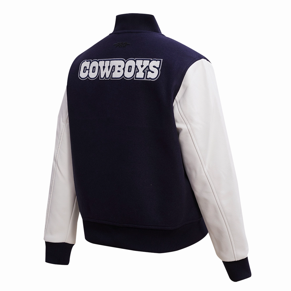NFL DALLAS COWBOYS CLASSIC WOOL WOMEN'S VARSITY JACKET (MIDNIGHT NAVY/WHITE)