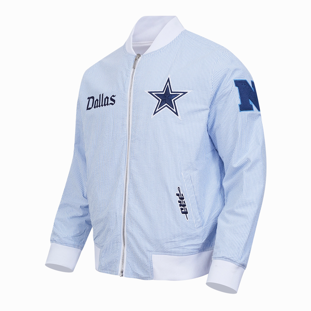 NFL DALLAS COWBOYS COUNTRY CLUB MEN'S SEERSUCKER JACKET (SEERSUCKER BLUE)