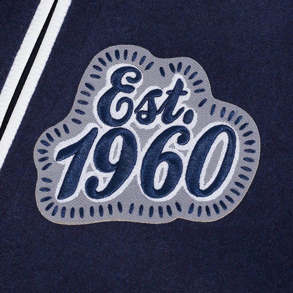 NFL DALLAS COWBOYS DIY PICK STITCH MEN'S RIB WOOL VARSITY JACKET (MIDNIGHT NAVY/WHITE)