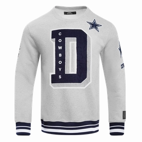 NFL DALLAS COWBOYS MASHUP MEN'S RIB CREWNECK (GRAY)