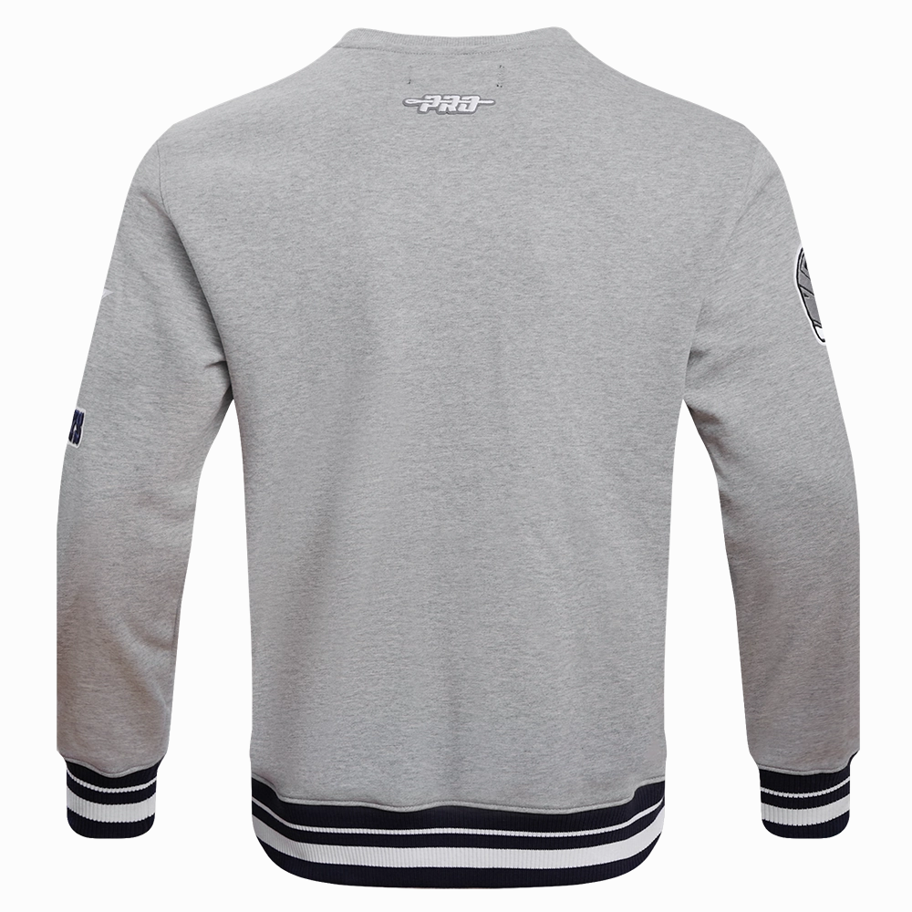 NFL DALLAS COWBOYS MASHUP MEN'S RIB CREWNECK (HEATHER GREY/MIDNIGHT NAVY)