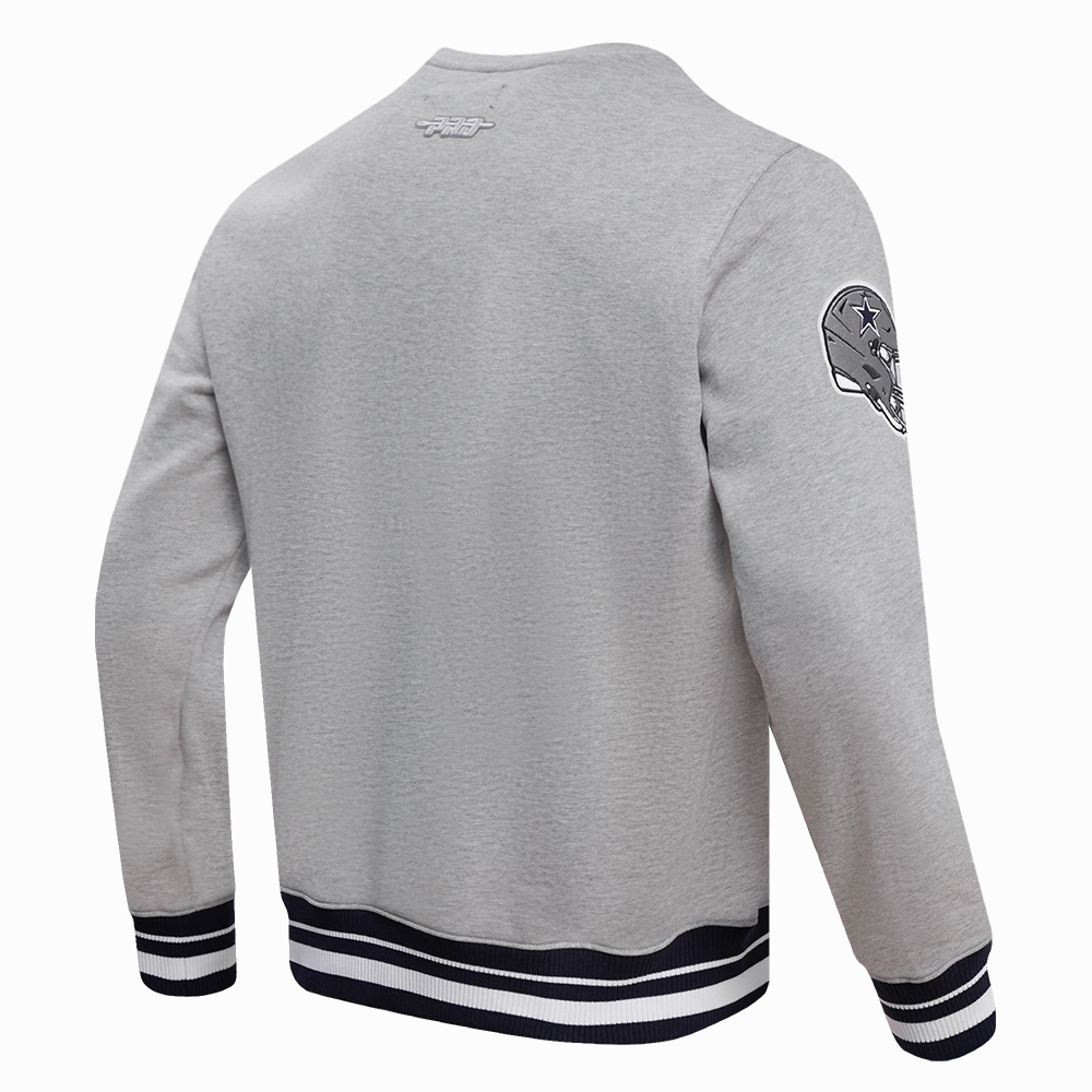NFL DALLAS COWBOYS MASHUP MEN'S RIB CREWNECK (HEATHER GREY/MIDNIGHT NAVY)