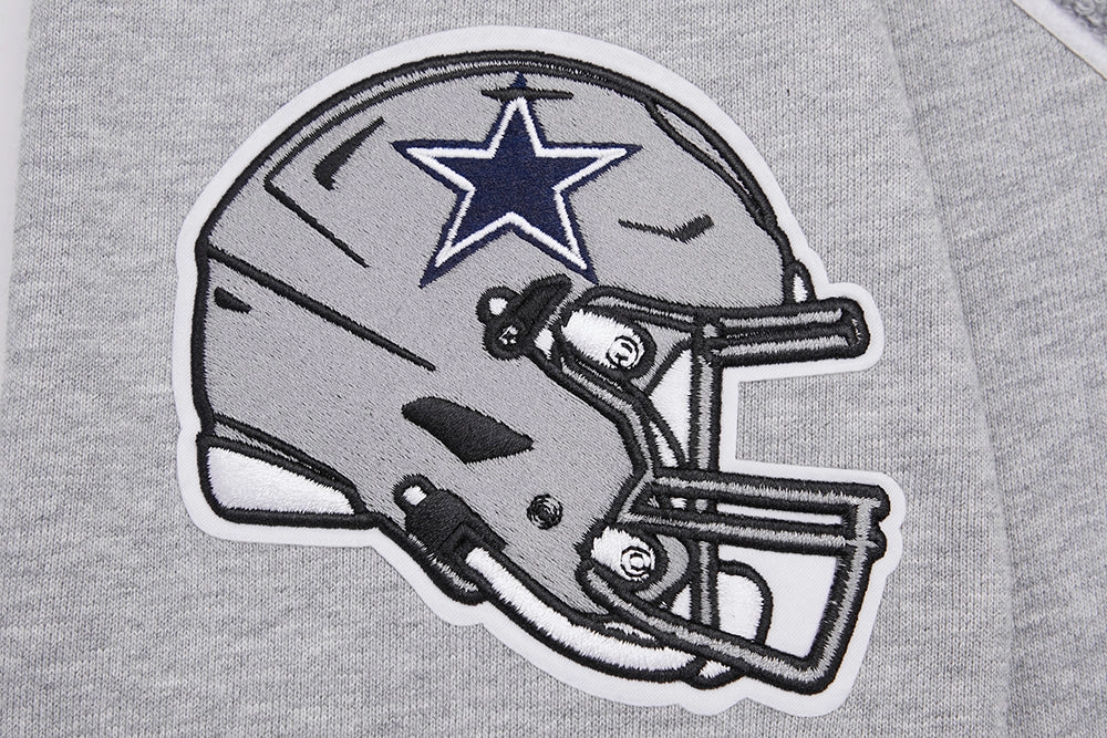 NFL DALLAS COWBOYS MASHUP MEN'S RIB CREWNECK (HEATHER GREY/MIDNIGHT NAVY)