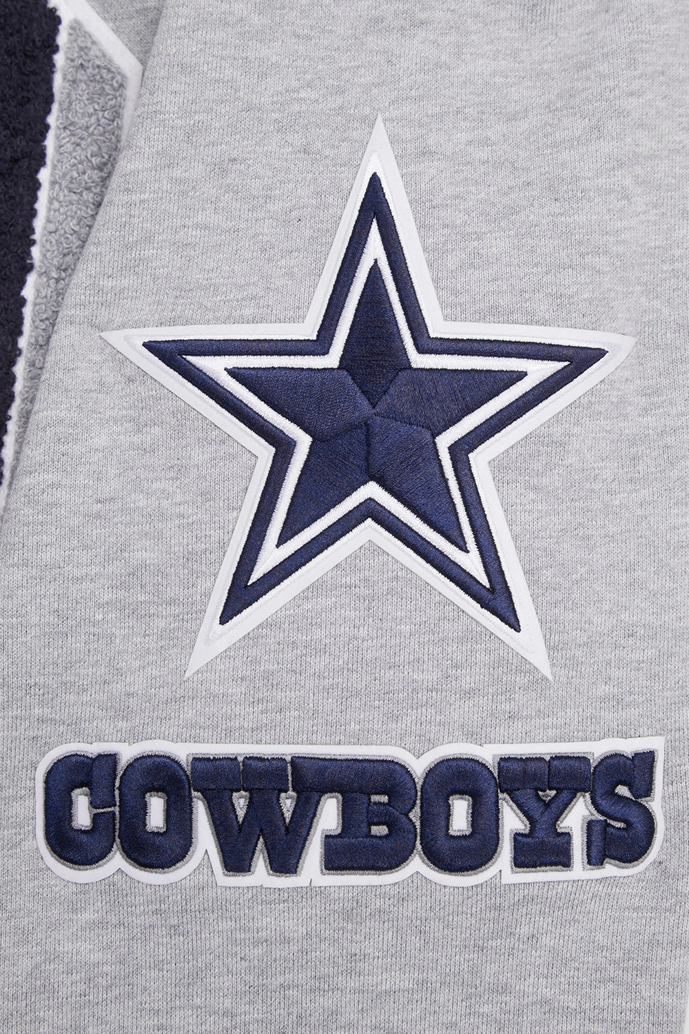NFL DALLAS COWBOYS MASHUP MEN'S RIB PULLOVER HOODIE (HEATHER GREY/MIDNIGHT NAVY)