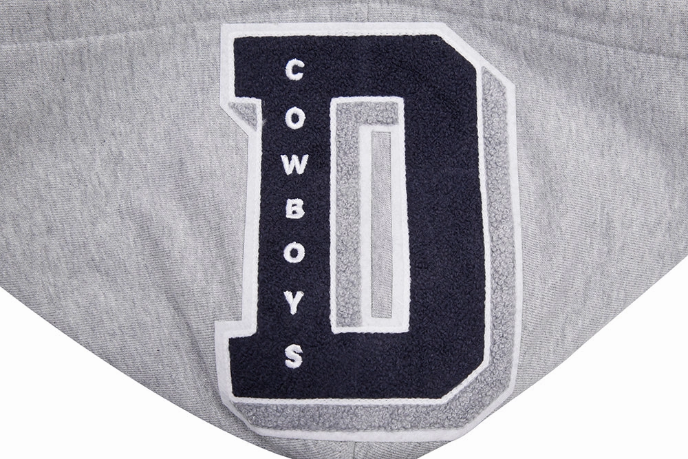 NFL DALLAS COWBOYS MASHUP MEN'S RIB PULLOVER HOODIE (HEATHER GREY/MIDNIGHT NAVY)