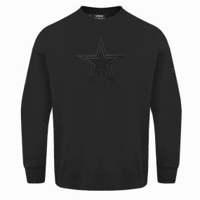 NFL DALLAS COWBOYS NEUTRAL DROP SHOULDER FLEECE CREWNECK (BLACK)