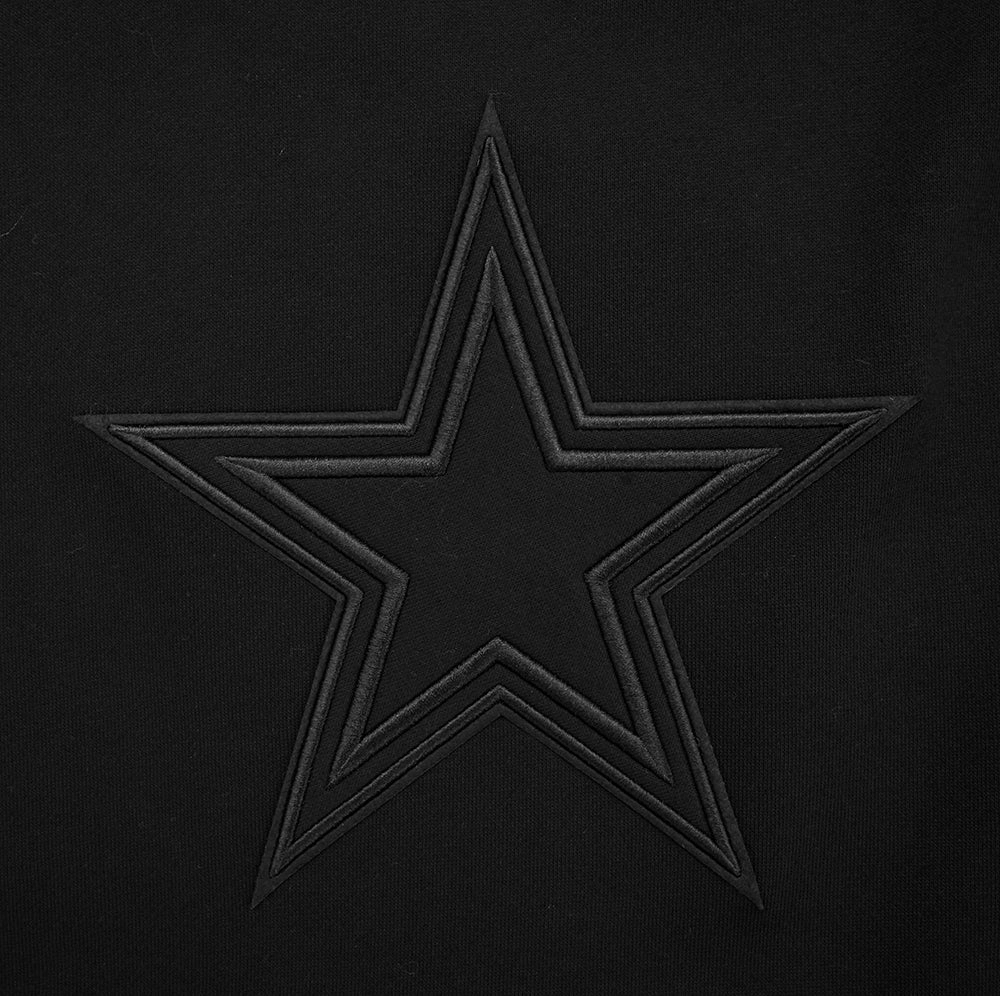 NFL DALLAS COWBOYS NEUTRAL DROP SHOULDER FLEECE CREWNECK (BLACK)