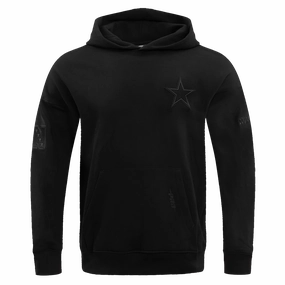 NFL DALLAS COWBOYS NEUTRAL DROP SHOULDER MEN'S PULLOVER HOODIE (BLACK)