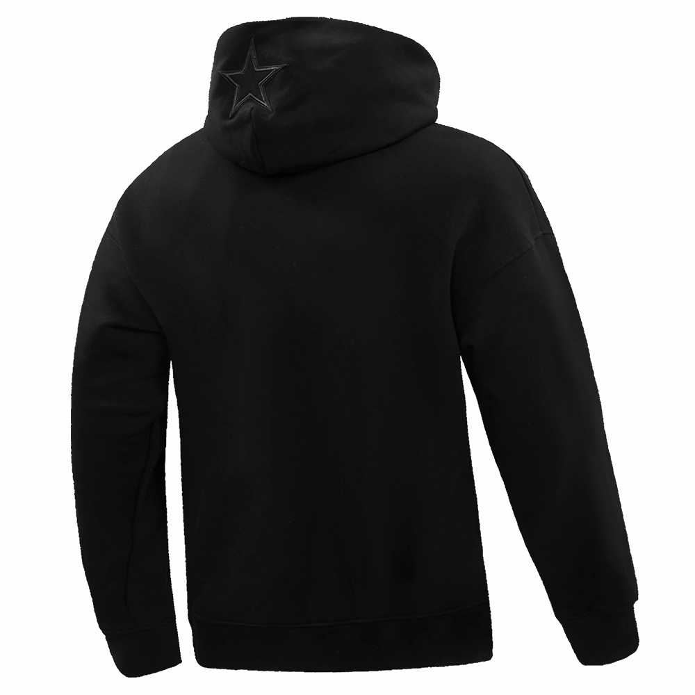NFL DALLAS COWBOYS NEUTRAL DROP SHOULDER MEN'S PULLOVER HOODIE (BLACK)