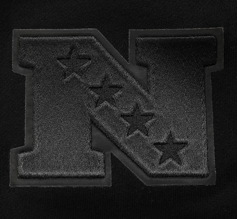 NFL DALLAS COWBOYS NEUTRAL DROP SHOULDER MEN'S PULLOVER HOODIE (BLACK)