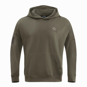 NFL DALLAS COWBOYS NEUTRAL DROP SHOULDER MEN'S PULLOVER HOODIE (DARK TAUPE)