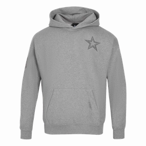 NFL DALLAS COWBOYS NEUTRAL MEN'S DROP SHOULDER PULLOVER HOODIE (DARK HEATHER GRAY)