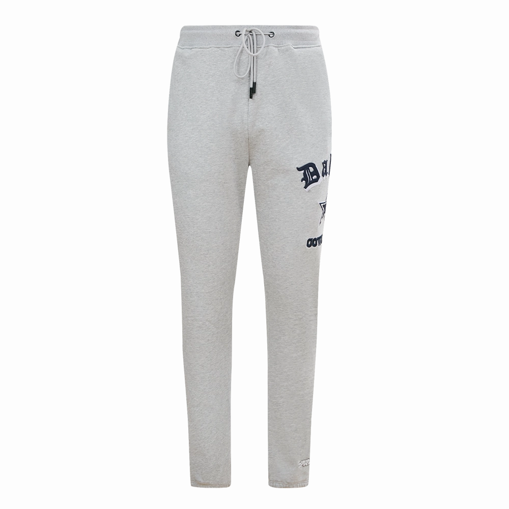 NFL DALLAS COWBOYS OLD ENGLISH LOGO MEN'S SWEATPANT (HEATHER GREY)