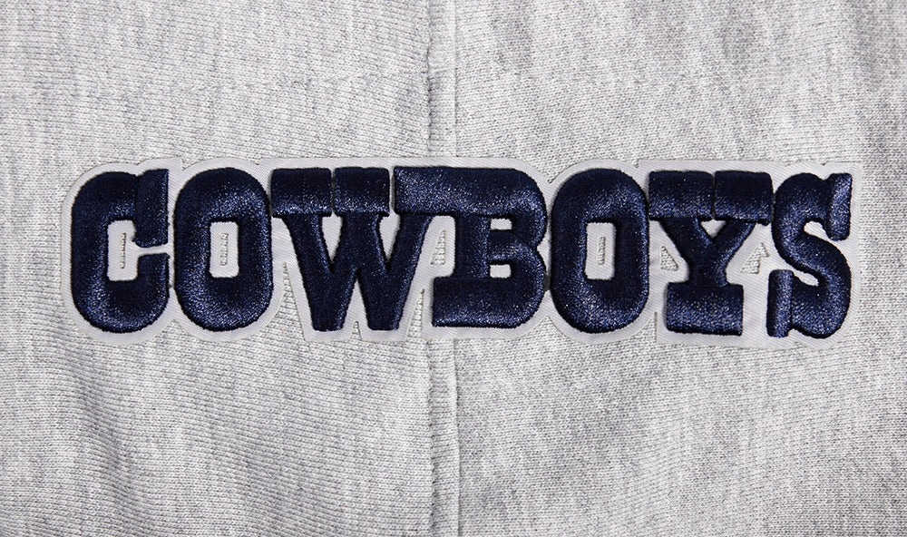 NFL DALLAS COWBOYS OLD ENGLISH MEN'S PULLOVER HOODIE (HEATHER GREY)