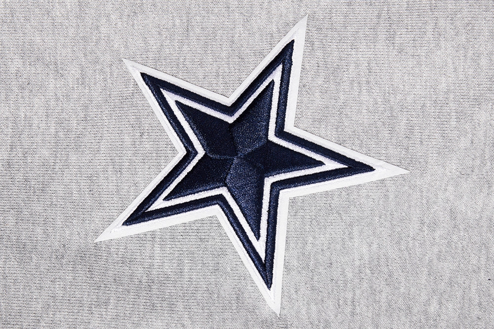 NFL DALLAS COWBOYS OLD ENGLISH MEN'S PULLOVER HOODIE (HEATHER GREY)