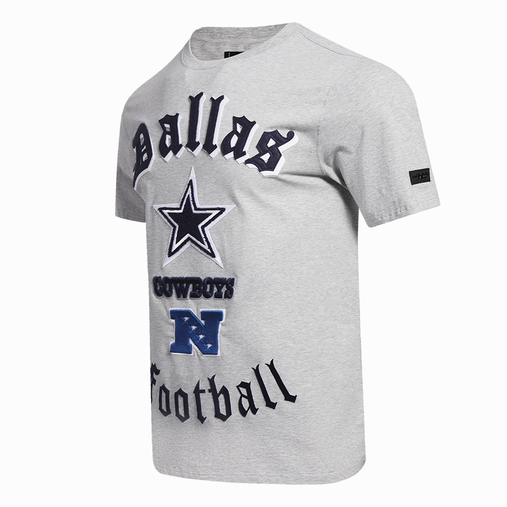NFL DALLAS COWBOYS OLD ENGLISH MEN'S TEE (HEATHER GREY)
