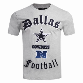 NFL DALLAS COWBOYS OLD ENGLISH MEN'S TEE (HEATHER GREY)