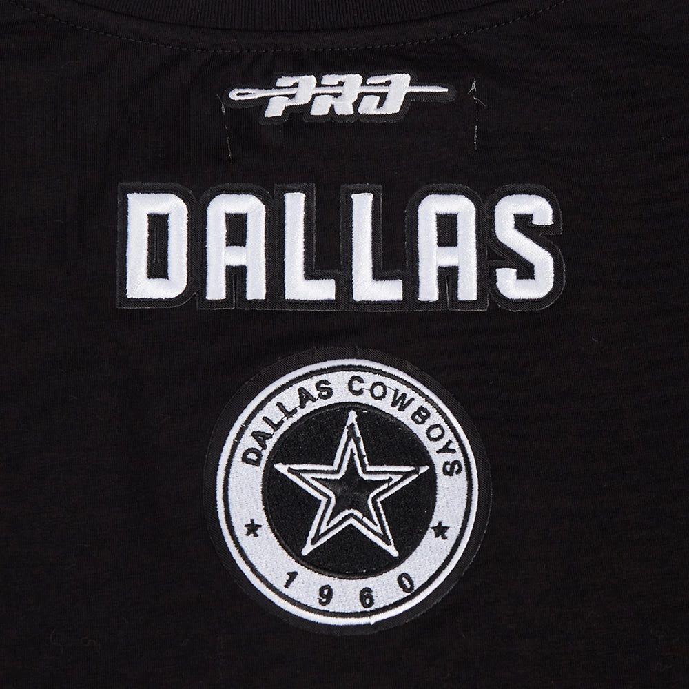 NFL DALLAS COWBOYS PEARLS WOMEN'S SINGLE JERSEY BOXY TEE (BLACK)