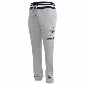 NFL DALLAS COWBOYS PRO PREP RIB FLEECE MEN'S SWEATPANT (HEATHER GREY/MIDNIGHT NAVY)