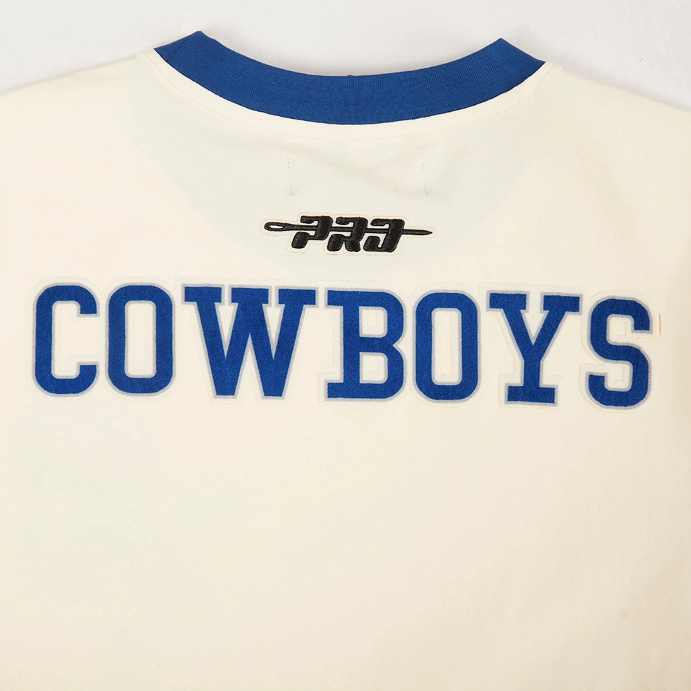 NFL DALLAS COWBOYS RETRO CASCADE MEN'S RINGER TEE (EGGSHELL/DODGER BLUE)