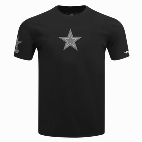 NFL DALLAS COWBOYS REVERSE FRENCH TERRY MEN'S COTTON JERSEY DROP SHOULDER TEE (BLACK)