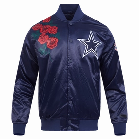 NFL DALLAS COWBOYS ROSE MEN'S SATIN JACKET (MIDNIGHT NAVY)