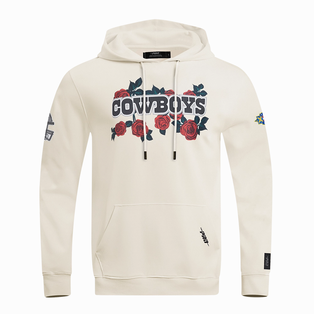 NFL DALLAS COWBOYS ROSES MEN'S PO HOODIE (EGGSHELL)