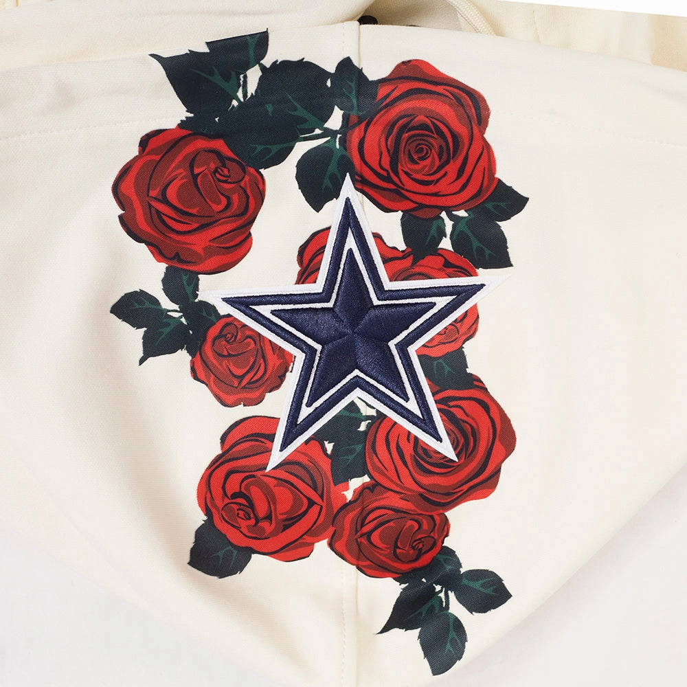 NFL DALLAS COWBOYS ROSES MEN'S PO HOODIE (EGGSHELL)