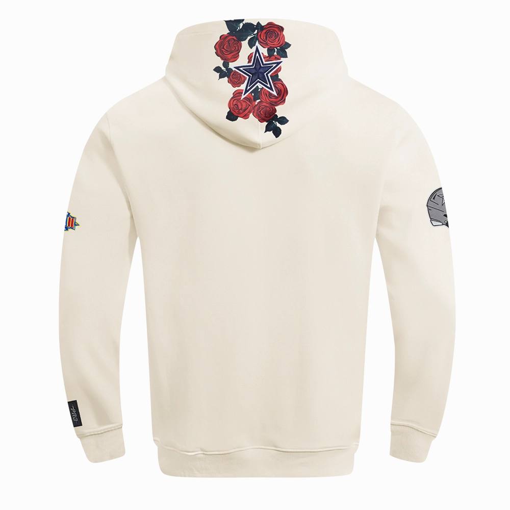 NFL DALLAS COWBOYS ROSES MEN'S PO HOODIE (EGGSHELL)