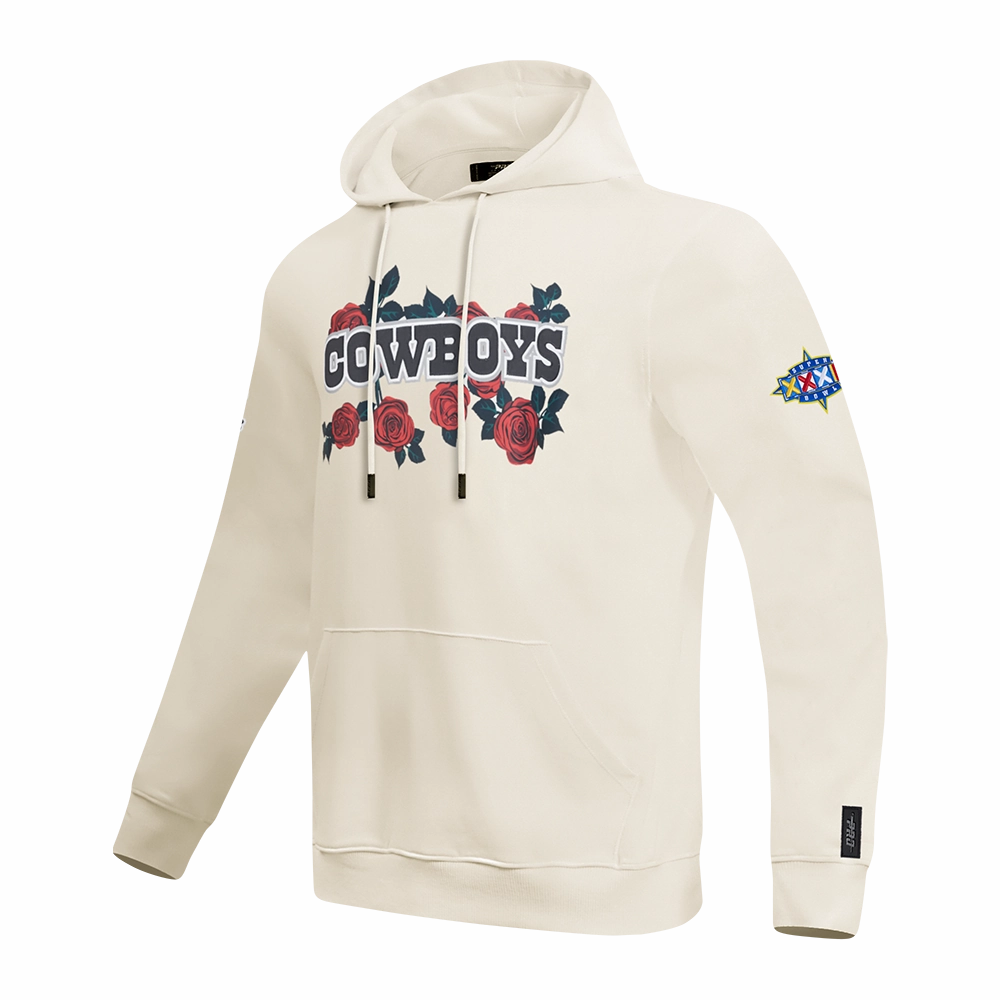 NFL DALLAS COWBOYS ROSES MEN'S PO HOODIE (EGGSHELL)