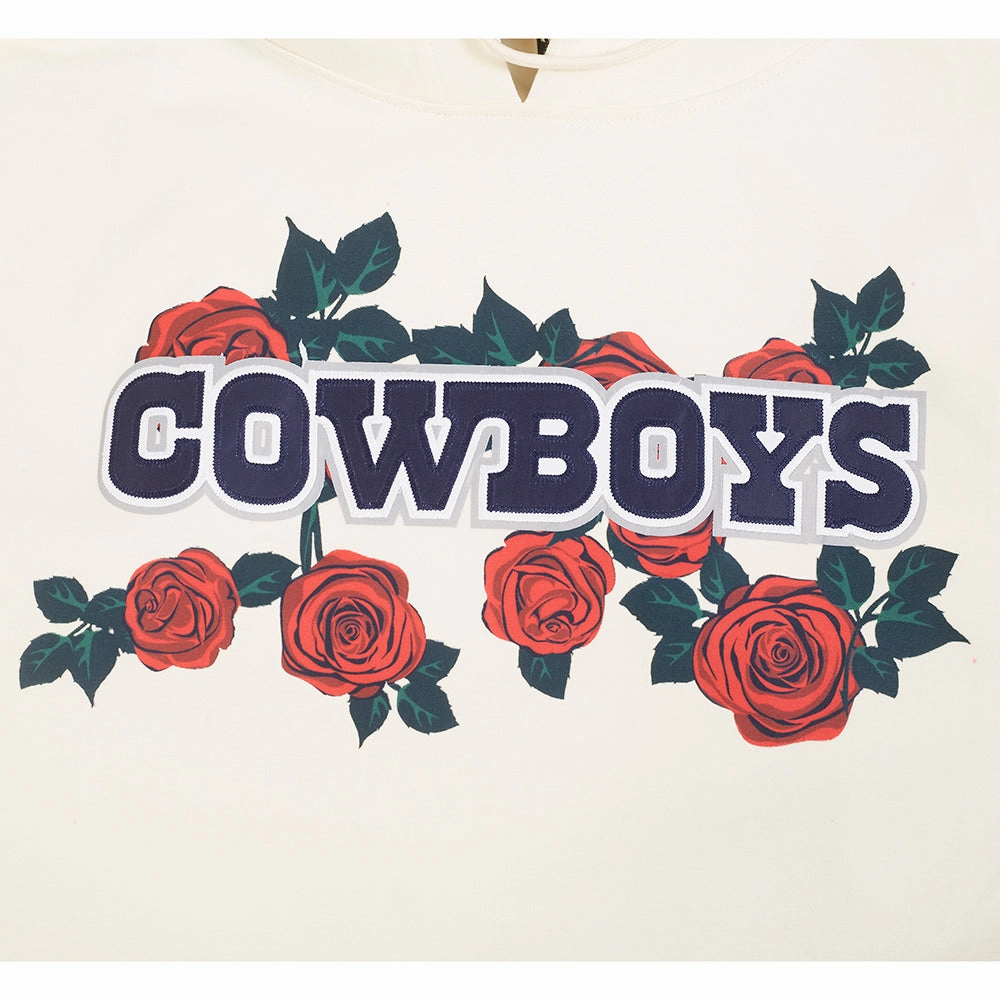 NFL DALLAS COWBOYS ROSES MEN'S PO HOODIE (EGGSHELL)