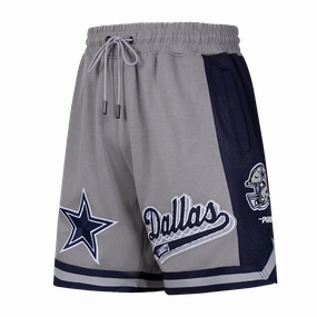 NFL DALLAS COWBOYS SCRIPT TAIL MEN'S DOUBLE KNIT 2.0 SHORT (GRAY/MIDNIGHT NAVY)