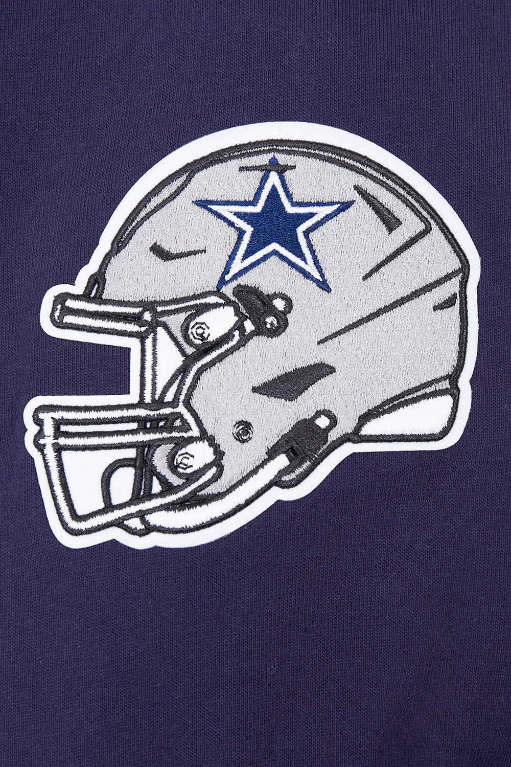 NFL DALLAS COWBOYS SCRIPT TAIL MEN'S RIB FLEECE PULLOVER HOODIE (MIDNIGHT NAVY)