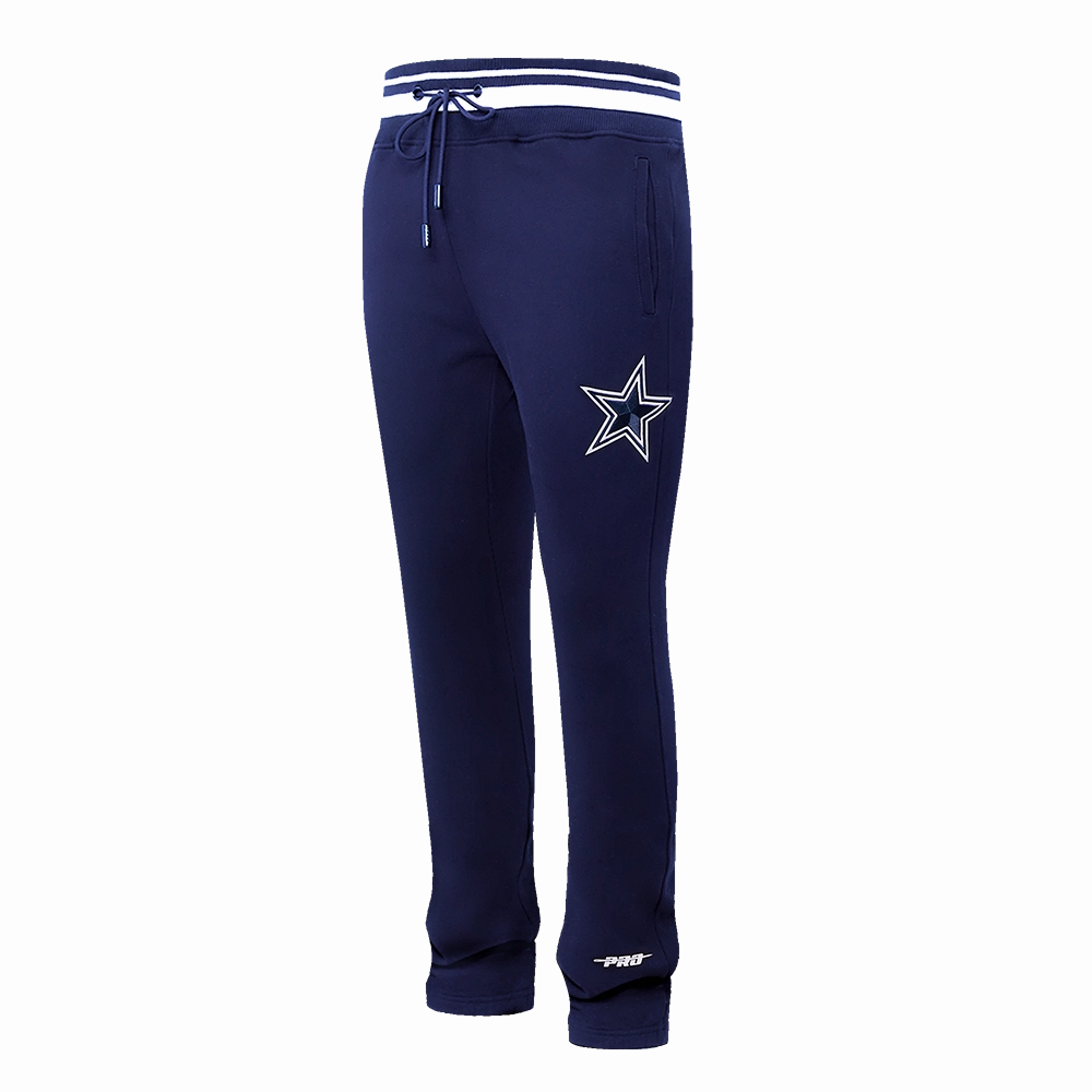 NFL DALLAS COWBOYS SCRIPT TAIL MEN'S RIB FLEECE SWEATPANT (MIDNIGHT NAVY)
