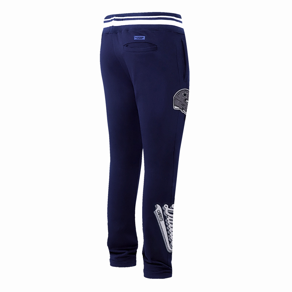 NFL DALLAS COWBOYS SCRIPT TAIL MEN'S RIB FLEECE SWEATPANT (MIDNIGHT NAVY)