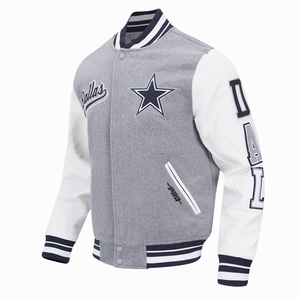 NFL DALLAS COWBOYS SCRIPT TAIL MEN'S RIB WOOL VARSITY (HEATHER GREY/WHITE/MIDNIGHT NAVY)