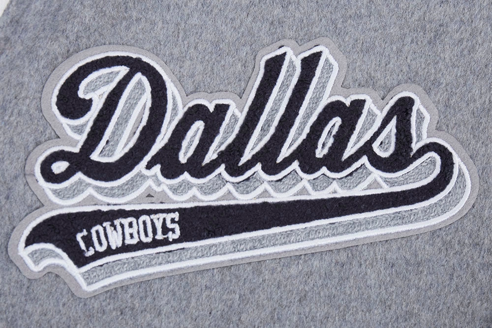 NFL DALLAS COWBOYS SCRIPT TAIL MEN'S RIB WOOL VARSITY (HEATHER GREY/WHITE/MIDNIGHT NAVY)
