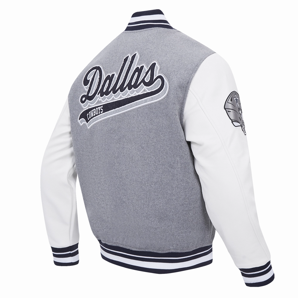 NFL DALLAS COWBOYS SCRIPT TAIL MEN'S RIB WOOL VARSITY (HEATHER GREY/WHITE/MIDNIGHT NAVY)