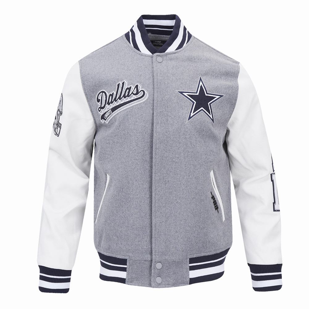 NFL DALLAS COWBOYS SCRIPT TAIL MEN'S RIB WOOL VARSITY (HEATHER GREY/WHITE/MIDNIGHT NAVY)