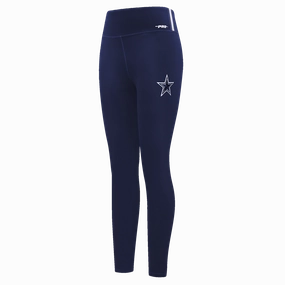 NFL DALLAS COWBOYS SCRIPT TAIL WOMEN'S HIGH WAIST JERSEY LEGGING (MIDNIGHT NAVY)