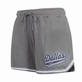 NFL DALLAS COWBOYS SCRIPT TAIL WOMEN'S MESH TAPE SHORT (GRAY)