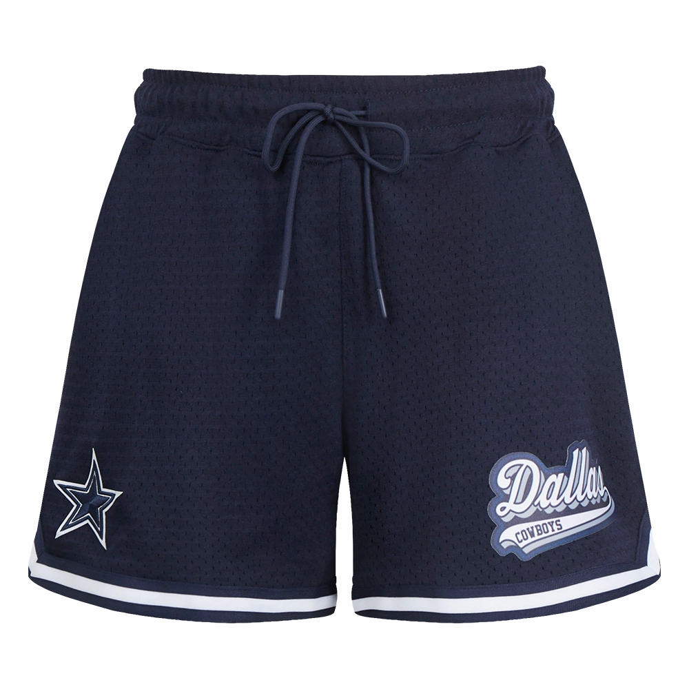 NFL DALLAS COWBOYS SCRIPT TAIL WOMEN'S MESH TAPE SHORT (MIDNIGHT NAVY)