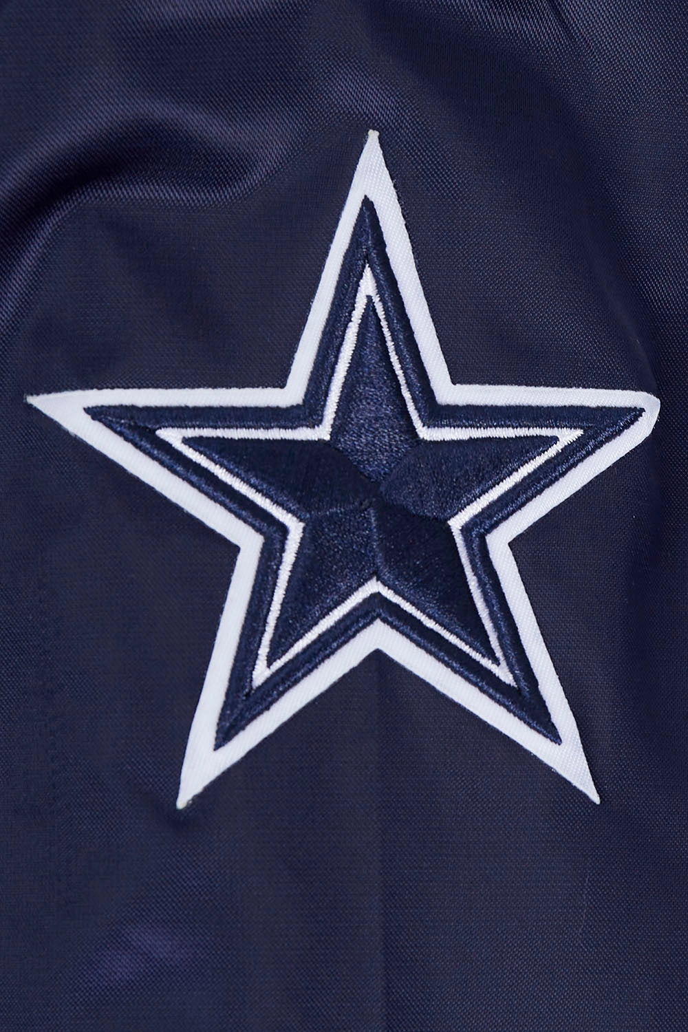 NFL DALLAS COWBOYS SCRIPT TAIL WOMEN'S SATIN JACKET (MIDNIGHT NAVY)